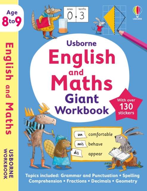 Usborne English and Maths Giant Workbook 8-9 - 9781805310013