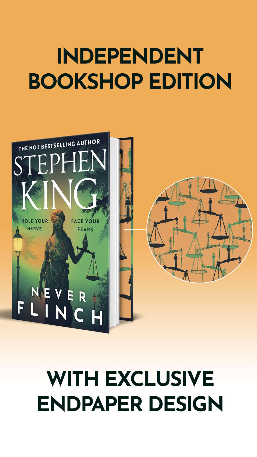 'Never Flinch' by Stephen King - Independent Bookshop Edition - The Cleeve Bookshop