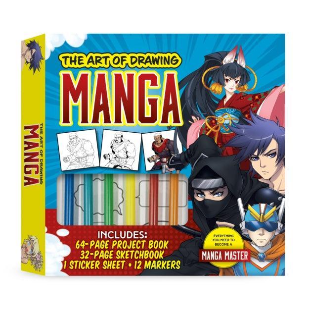 The Art of Drawing Manga Kit : Everything you need to become a manga master-Includes: 64-page project book, 32-page sketchbook, 1 sticker sheet, 12 markers - The Cleeve Bookshop