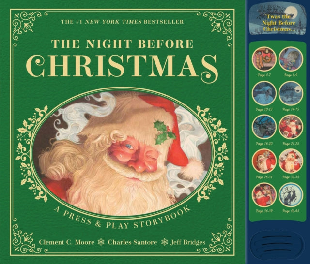 The Night Before Christmas Press and   Play Storybook : The Classic Edition Hardcover Book Narrated by Jeff Bridges - 9781400351091
