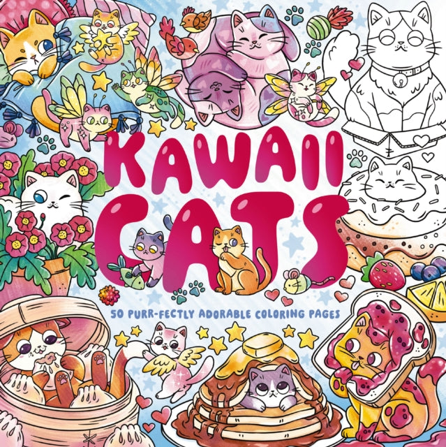 Kawaii Cats : 50 Purr-fectly Adorable Coloring Pages - 9781400355099