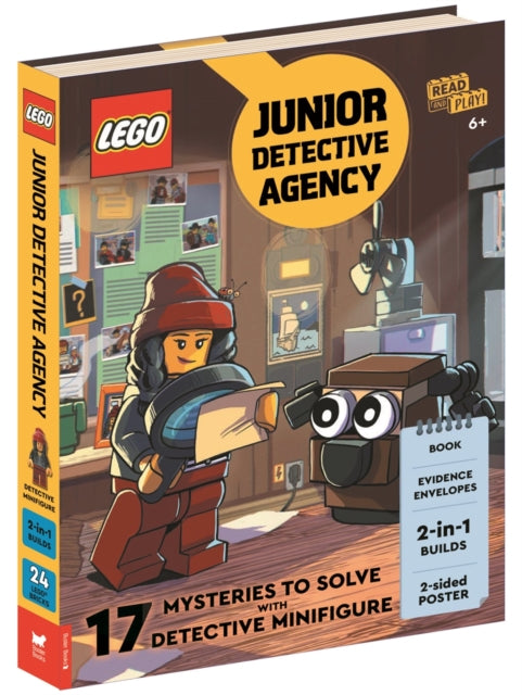 LEGO®  Books: Junior Detective Agency (with detective minifigure, dog mini-build, 2-sided poster, play scene, evidence envelopes and LEGO elements) - 9781837250134