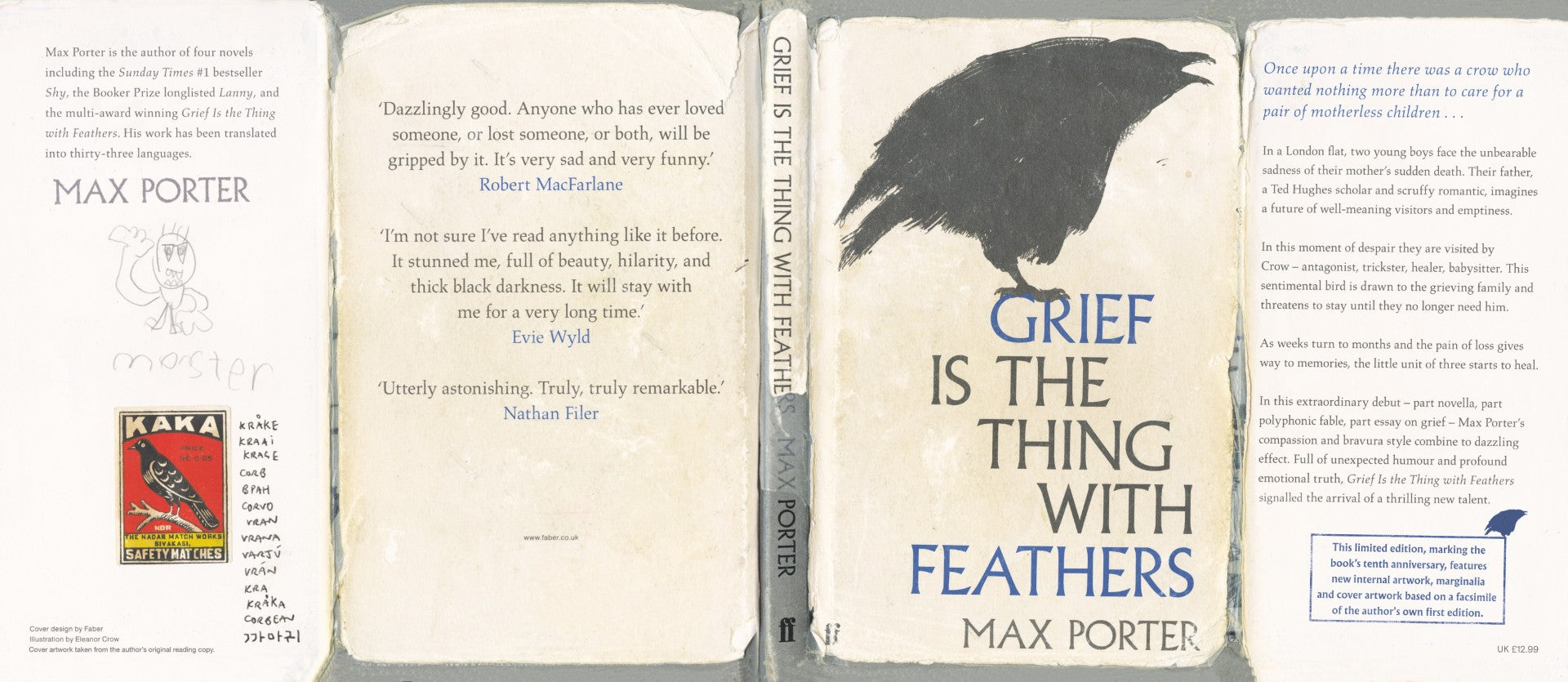'Grief Is The Thing With Feathers - Signed Anniversary Edition' by Max Porter - The Cleeve Bookshop