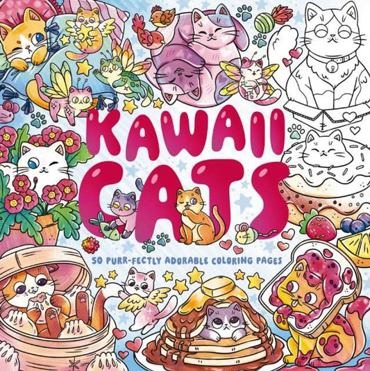 Kawaii Cats : 50 Purr-fectly Adorable Coloring Pages - The Cleeve Bookshop