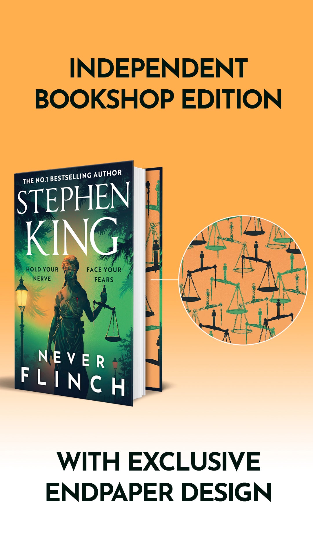 'Never Flinch' by Stephen King - Independent Bookshop Edition - The Cleeve Bookshop