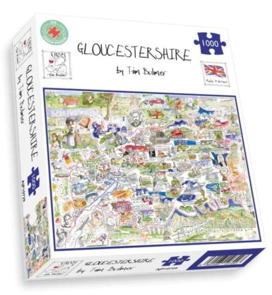 Map of Gloucestershire Jigsaw 1000 Piece Puzzle - The Cleeve Bookshop